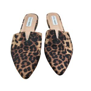 Steve Madden Leopard Print Slip-On Mules For Women Size 7.5
